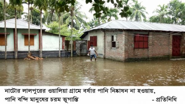 লালপুরের ওয়ালিয়ায় বর্ষন না হতেই ‘বন্যা’, পানি বন্দি ৫’শতাধিক মানুষ, ভোগান্তি চরমে!