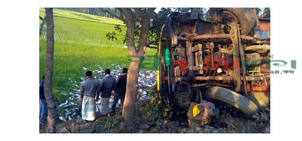 নাটোরের বড়াইগ্রামে মাছবাহী ট্রাক নিয়ন্ত্রণ হারিয়ে আহত ৩